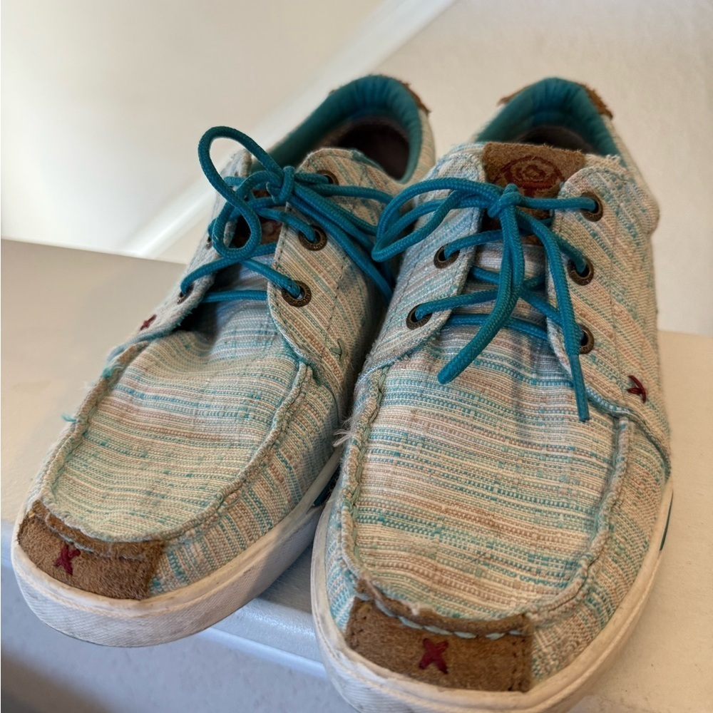 Twisted X Women's Hooey Loper, Moc Toe, Blue & Multi Size 8M